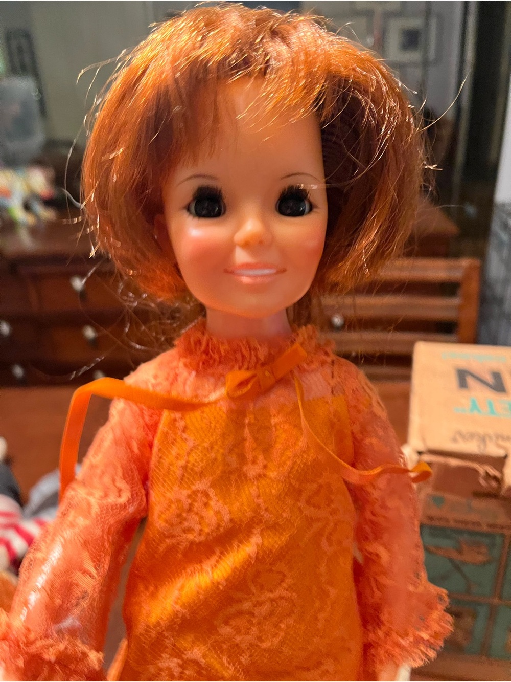 Beautiful Vintage 1968 Crissy Doll with Long Red Hair by Ideal - Red